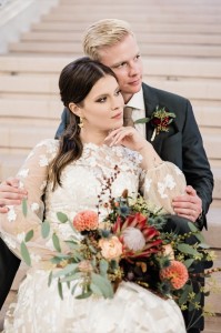 Icelandic - Hungarian wedding on the staircase